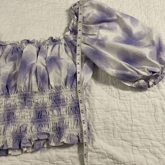 Levi’s Purple Floral Off the Shoulder Crop size Large - Picture 10 of 13
